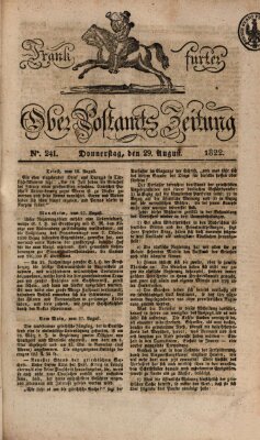 Frankfurter Ober-Post-Amts-Zeitung Donnerstag 29. August 1822