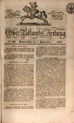 Frankfurter Ober-Post-Amts-Zeitung Donnerstag 5. September 1822