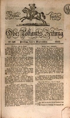 Frankfurter Ober-Post-Amts-Zeitung Freitag 6. September 1822