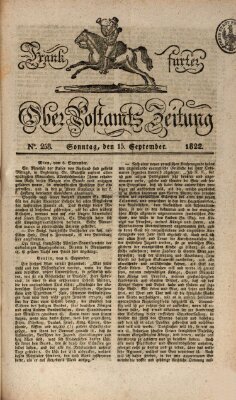 Frankfurter Ober-Post-Amts-Zeitung Sonntag 15. September 1822