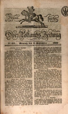 Frankfurter Ober-Post-Amts-Zeitung Montag 16. September 1822