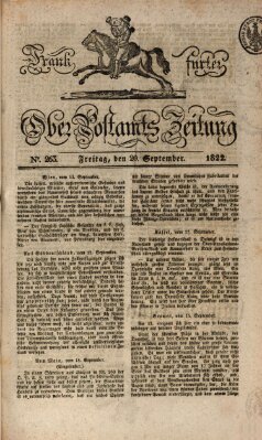 Frankfurter Ober-Post-Amts-Zeitung Freitag 20. September 1822