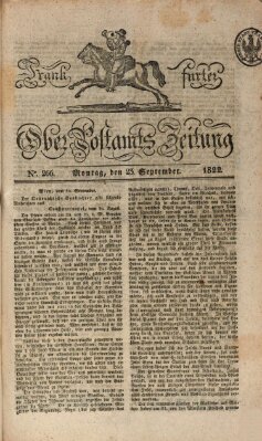 Frankfurter Ober-Post-Amts-Zeitung Montag 23. September 1822