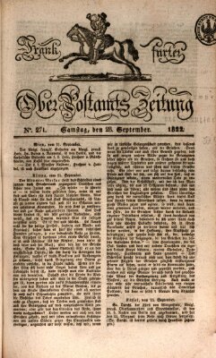 Frankfurter Ober-Post-Amts-Zeitung Samstag 28. September 1822