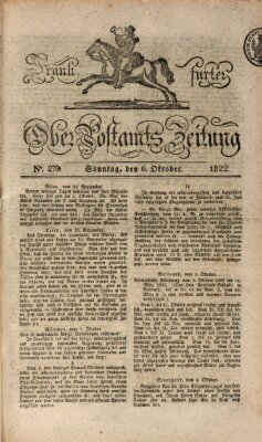 Frankfurter Ober-Post-Amts-Zeitung Sonntag 6. Oktober 1822