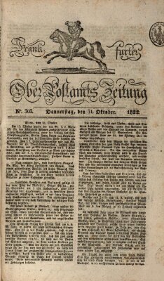 Frankfurter Ober-Post-Amts-Zeitung Donnerstag 31. Oktober 1822