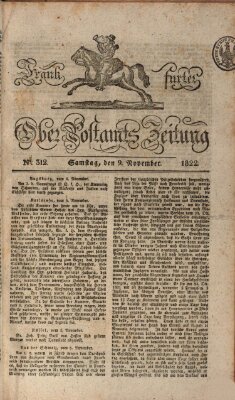 Frankfurter Ober-Post-Amts-Zeitung Samstag 9. November 1822