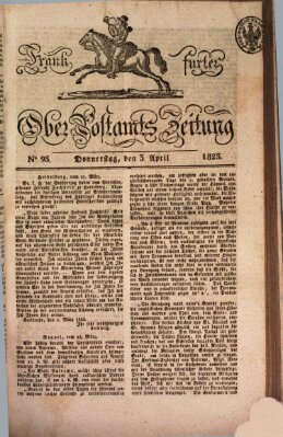 Frankfurter Ober-Post-Amts-Zeitung Donnerstag 3. April 1823