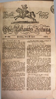 Frankfurter Ober-Post-Amts-Zeitung Freitag 18. Juli 1823