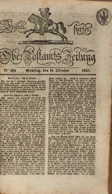 Frankfurter Ober-Post-Amts-Zeitung Samstag 11. Oktober 1823