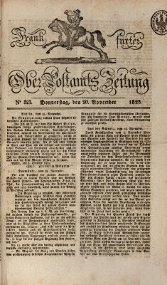 Frankfurter Ober-Post-Amts-Zeitung Donnerstag 20. November 1823