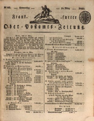 Frankfurter Ober-Post-Amts-Zeitung Donnerstag 24. März 1825