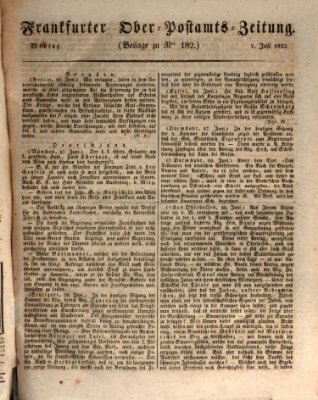 Frankfurter Ober-Post-Amts-Zeitung Montag 1. Juli 1833