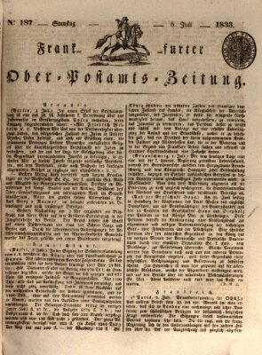 Frankfurter Ober-Post-Amts-Zeitung Samstag 6. Juli 1833