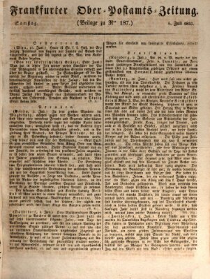 Frankfurter Ober-Post-Amts-Zeitung Samstag 6. Juli 1833