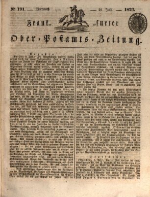 Frankfurter Ober-Post-Amts-Zeitung Mittwoch 10. Juli 1833