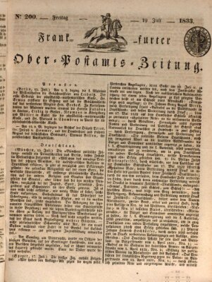 Frankfurter Ober-Post-Amts-Zeitung Freitag 19. Juli 1833