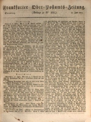 Frankfurter Ober-Post-Amts-Zeitung Sonntag 21. Juli 1833