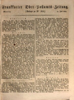 Frankfurter Ober-Post-Amts-Zeitung Montag 22. Juli 1833