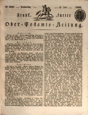 Frankfurter Ober-Post-Amts-Zeitung Donnerstag 25. Juli 1833