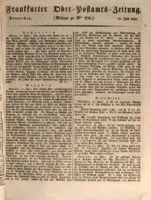 Frankfurter Ober-Post-Amts-Zeitung Donnerstag 25. Juli 1833