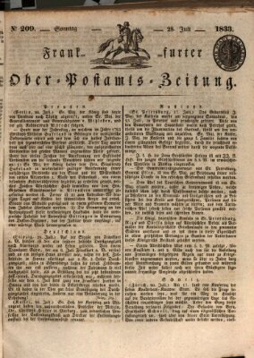 Frankfurter Ober-Post-Amts-Zeitung Sonntag 28. Juli 1833