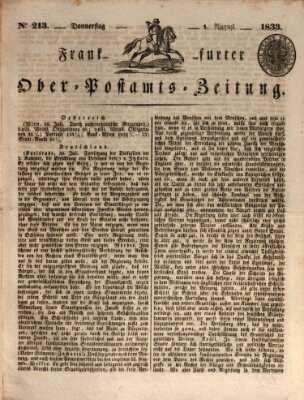 Frankfurter Ober-Post-Amts-Zeitung Donnerstag 1. August 1833