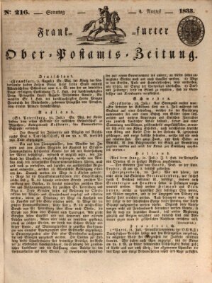 Frankfurter Ober-Post-Amts-Zeitung Sonntag 4. August 1833