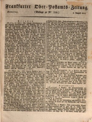 Frankfurter Ober-Post-Amts-Zeitung Sonntag 4. August 1833