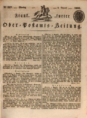 Frankfurter Ober-Post-Amts-Zeitung Montag 5. August 1833