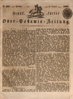 Frankfurter Ober-Post-Amts-Zeitung Freitag 9. August 1833