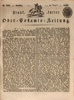 Frankfurter Ober-Post-Amts-Zeitung Samstag 10. August 1833