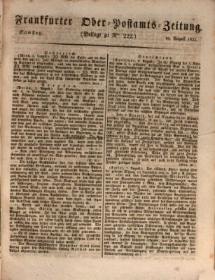 Frankfurter Ober-Post-Amts-Zeitung Samstag 10. August 1833