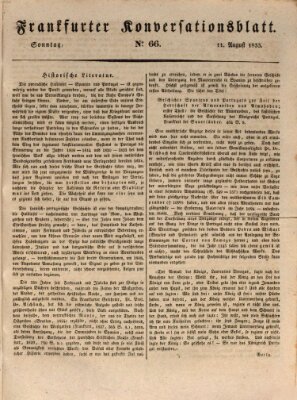 Frankfurter Ober-Post-Amts-Zeitung Sonntag 11. August 1833