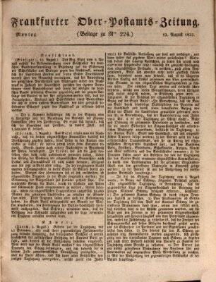 Frankfurter Ober-Post-Amts-Zeitung Montag 12. August 1833