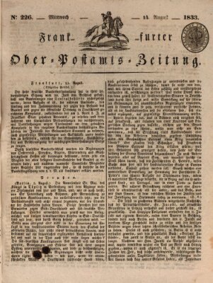 Frankfurter Ober-Post-Amts-Zeitung Mittwoch 14. August 1833