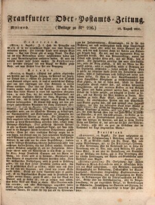 Frankfurter Ober-Post-Amts-Zeitung Mittwoch 14. August 1833