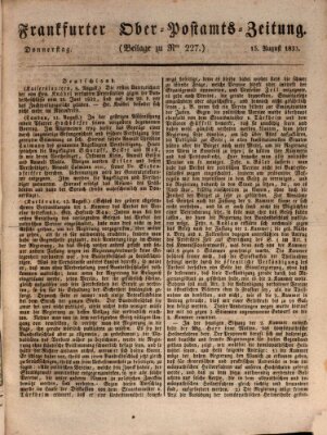 Frankfurter Ober-Post-Amts-Zeitung Donnerstag 15. August 1833