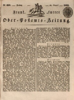 Frankfurter Ober-Post-Amts-Zeitung Freitag 16. August 1833