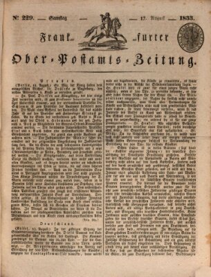 Frankfurter Ober-Post-Amts-Zeitung Samstag 17. August 1833