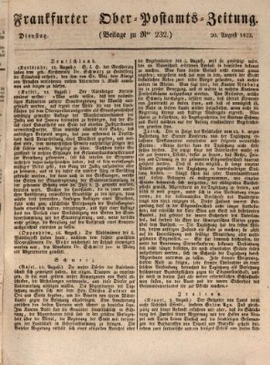 Frankfurter Ober-Post-Amts-Zeitung Dienstag 20. August 1833