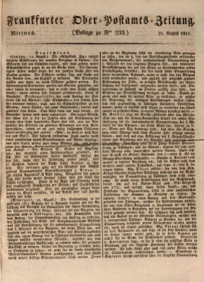 Frankfurter Ober-Post-Amts-Zeitung Mittwoch 21. August 1833