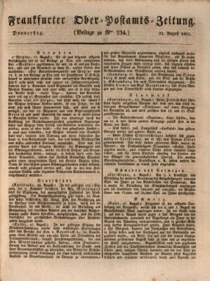 Frankfurter Ober-Post-Amts-Zeitung Donnerstag 22. August 1833