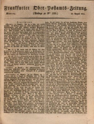 Frankfurter Ober-Post-Amts-Zeitung Montag 26. August 1833