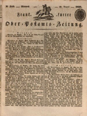 Frankfurter Ober-Post-Amts-Zeitung Mittwoch 28. August 1833