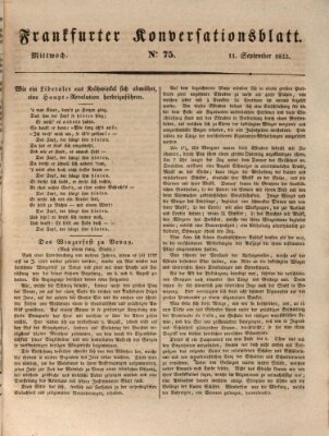 Frankfurter Ober-Post-Amts-Zeitung Mittwoch 11. September 1833