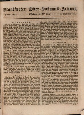 Frankfurter Ober-Post-Amts-Zeitung Donnerstag 12. September 1833