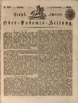 Frankfurter Ober-Post-Amts-Zeitung Samstag 14. September 1833