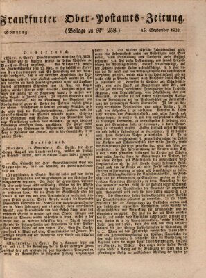 Frankfurter Ober-Post-Amts-Zeitung Sonntag 15. September 1833