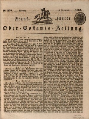 Frankfurter Ober-Post-Amts-Zeitung Montag 16. September 1833